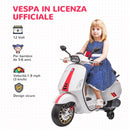 Moto Elettrica per Bambini Licenza Ufficiale Piaggio Vespa Sprint 12V con Rotelle Luci e Suoni Bianco