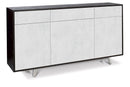 Mobile 3 Ante 3 Cassetti 164x92x41 cm Ossido Nero/Ossido Bianco
