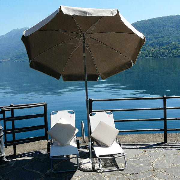 sconto Parasol de jardin Ø2 m Mât Ø33 mm en Acier Maffei Venezia Duplex Ecru/Gris Tourterelle