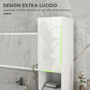 Mobile Bagno Alto Slim 30x30x181,5 cm con Ripiani Aperti e 2 Armadietti in Truciolato Bianco      
