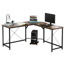 Scrivania da Ufficio ad Angolo Porta PC 150x150x75 cm in Legno e Metallo  Nero e Marrone