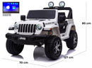 Macchina Elettrica per Bambini 12V Mp4 2 Posti con Licenza Jeep Wrangler Rubicon Bianca