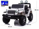 Macchina Elettrica per Bambini 12V Mp4 2 Posti con Licenza Jeep Wrangler Rubicon Bianca