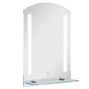 Specchio Bagno 50x15,1x70 cm con Luce LED Mensola e Struttura in Alluminio