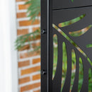 Paravento Separè da Esterno 122x45x198 cm con Motivi a Salice e 2 Piedini in Acciaio Nero