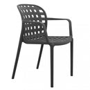 Sedia da Giardino Sharon 58x57,5x82,5 h cm in Polipropilene Grigio scuro