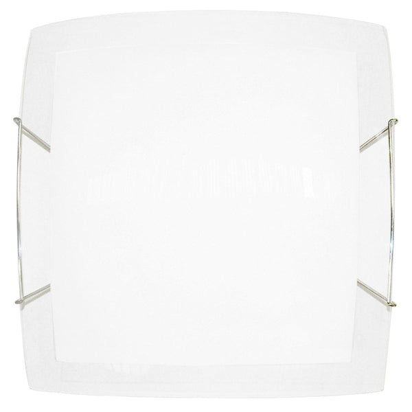 prezzo Plafonnier 2xE27 Crochets Fil d'Acier Plaque Verre Blanc-Transparent E-Energy Elisa