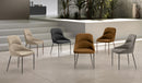 Set 4 Sedie Ginevra 54x63x89 cm in Tessuto Easy-Clean Gambe in Metallo Bronzo Beige      