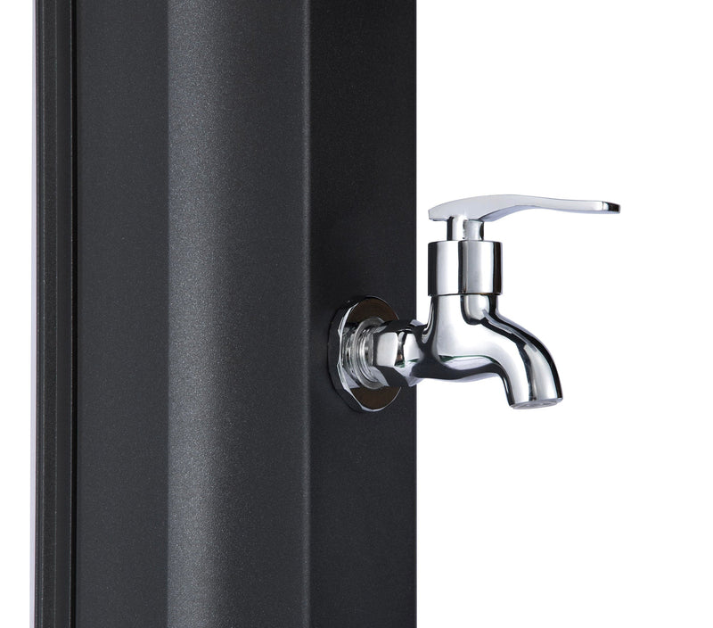 Mini Doccia Solare da Giardino 20L Miscelatore Lavapiedi e Doccetta Blu Capri