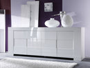 Credenza Mobile da Salotto 4 Porte 210x50x82cm TFT  Eos Bianco Lucido