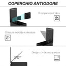 Cestino Spazzatura 20 L 21,5x37,2x57 cm con Chiusura Ammortizzata e Secchio Rimovibile in Acciaio e PP Nero      