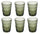Ensemble de 6 Verres Acqua Nobilis en Verre Villa d'Este Home Tivoli Vert foncé