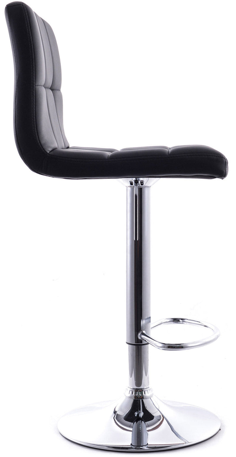 Sgabello con Alzata a Gas e Seduta Girevole in Similpelle Vandi Bianco