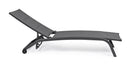 Lettino Prendisole da Giardino 61x192x96 cm con Ruote in Alluminio Antracite