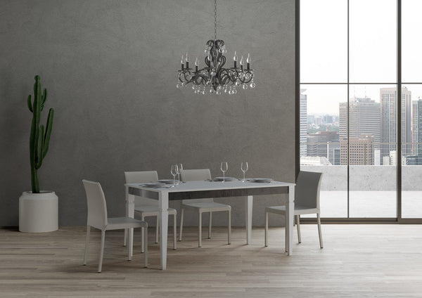 Tavolo Allungabile 160-264x90x80 cm Impero Iron Bianco Frassino sconto