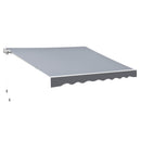Tenda da Sole da Esterno 250x200 cm Avvolgibile Manualmente in Alluminio e Poliestere Grigio e Bianco  