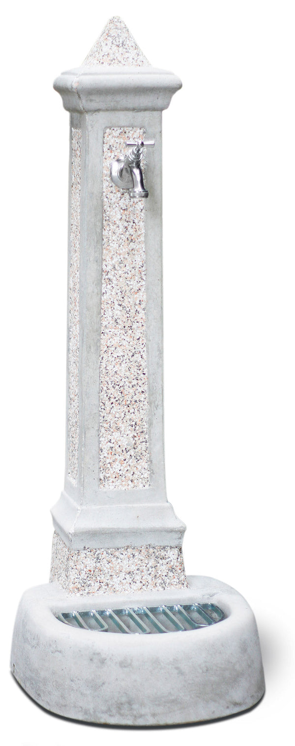 acquista Fontana da Giardino Senza Rubinetto in Cemento Granulato di Marmo Pisa Bianco Rosso e Nero
