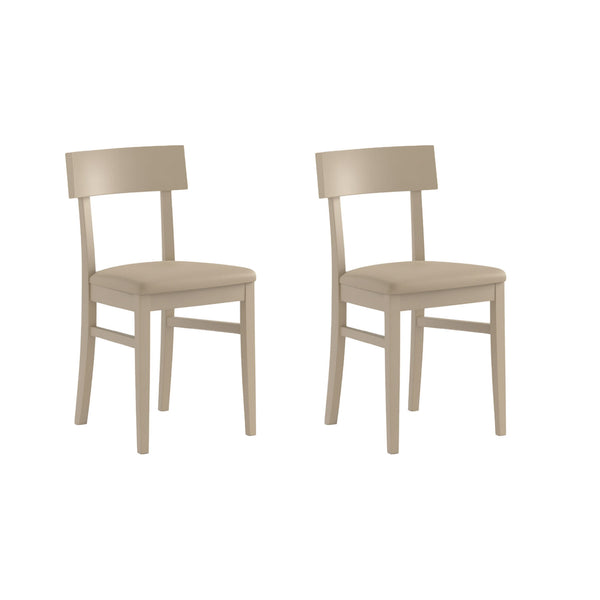 Lot de 2 chaises 44x45xH82 cm en bois laqué gris tourterelle Monaco online