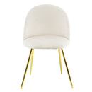 Set 4 Sedie 50x45x80 cm in Tessuto Vellutato Piedi Oro Beige