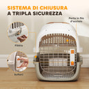 Trasportino per Gatti e Cani Piccoli Max 4 kg 49x32x31 cm con Finestra Superiore in Plastica Grigio      