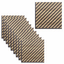 Set 10 Pannelli Decorativi Fonoassorbenti 58x58 cm in MDF Decoro C Obliquo Rovere Aurora