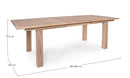 Tavolo da Giardino 180-240x100x77,5h cm Allungabile Maryland