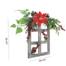 Ornamento Finestra dietroporta con fiore in legno