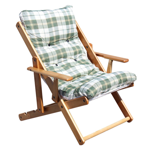 Fauteuil Relax 3 Positions Honey avec Coussin 84x60x100 h cm en Coton Vert acquista