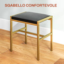 Consolle Trucco 2 Cassetti 6 Ripiani e Specchio 90x45x132,5 cm in Legno e Acciaio Nero  
