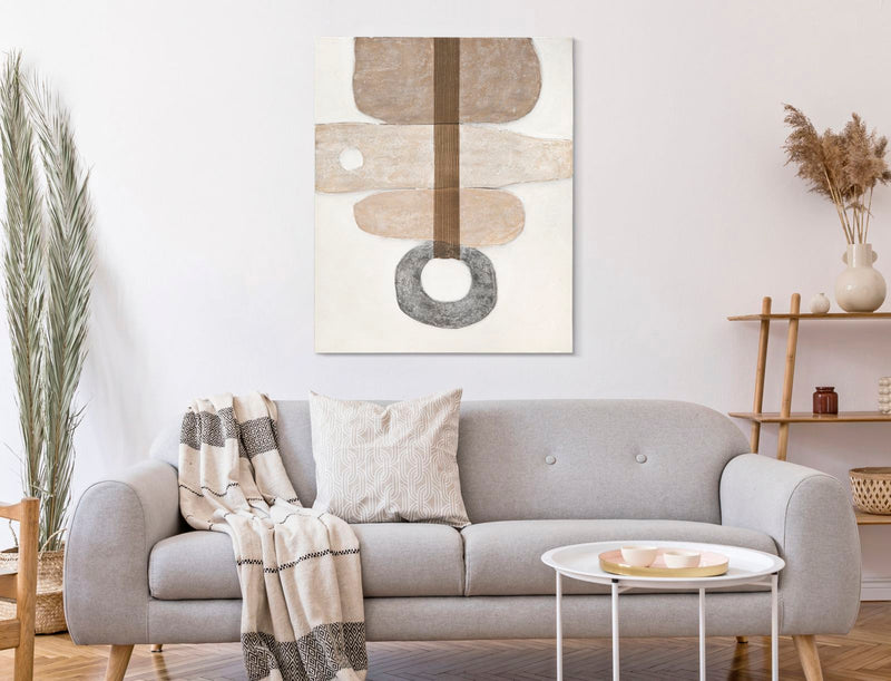 Dipinto su Tela Stony 80x100x2,8 cm Cornice in Legno di Pino Multicolor