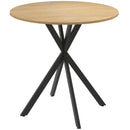Tavolo da Pranzo Rotondo Stile Industriale Ø80x75 cm con Gambe a Croce in Acciaio Colore Quercia      