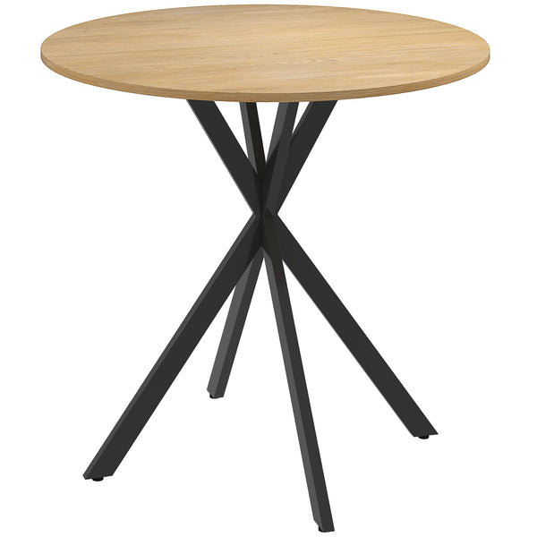 prezzo Tavolo da Pranzo Rotondo Stile Industriale Ø80x75 cm con Gambe a Croce in Acciaio Colore Quercia