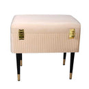 Panca Contenitore 50x35xh47 cm in Tessuto Velluto Crema