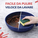 Set 6 Pezzi Padelle con Coperchio 20-24-28 cm in Alluminio Blu