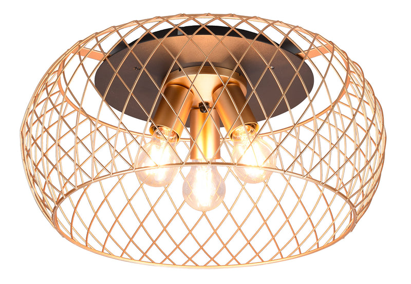 Plafoniera da Interno Attacco E27 in Metallo Ottone Opaco