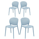 Set 4 Sedie da Giardino 56x47,5x79,5 cm Lolly Azzurre