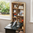 Scrivania Moderna Pieghevole 98x51x153 cm con Libreria e Lavagna in Legno e Metallo Marrone Rustico      