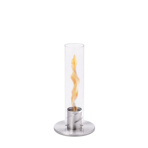 sconto Lampe de table au bioéthanol Ø9x40,5 cm en acier inoxydable argenté