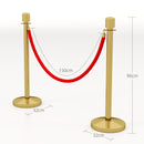 Colonnine Segnapercorso con Corda Vellutata Base Riempibile in Acciaio Inox Ø32x96 cm Oro 
