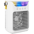 Ventilatore da Tavolo con 3 Velocità Luce RGB Funzione Nebulizzazione in ABS e PP Bianco      