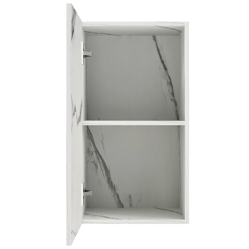 Pensile Cucina con Anta a Ribalta 40x32x72 cm in Legno Bianco Effetto Marmo      