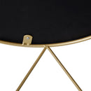 Tavolino da Soggiorno Contenitore in Metallo Ø45x48 cm  Nero e Oro