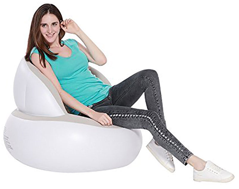 Pouf Poltrona Gonfiabile Floccato 93x85x74cm Jilong Easigo Armchair Grigio