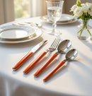 Servizio Set di Posate 24 pezzi in Acciaio Inox Eme Loto Arancio 1235C