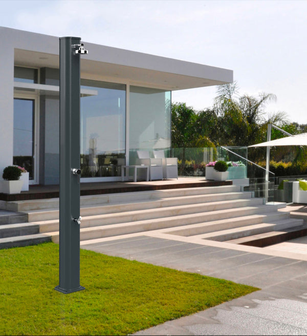 Doccia Solare da Giardino 40L Miscelatore e Lavapiedi Arkema Big Jolly Grigio Antracite online