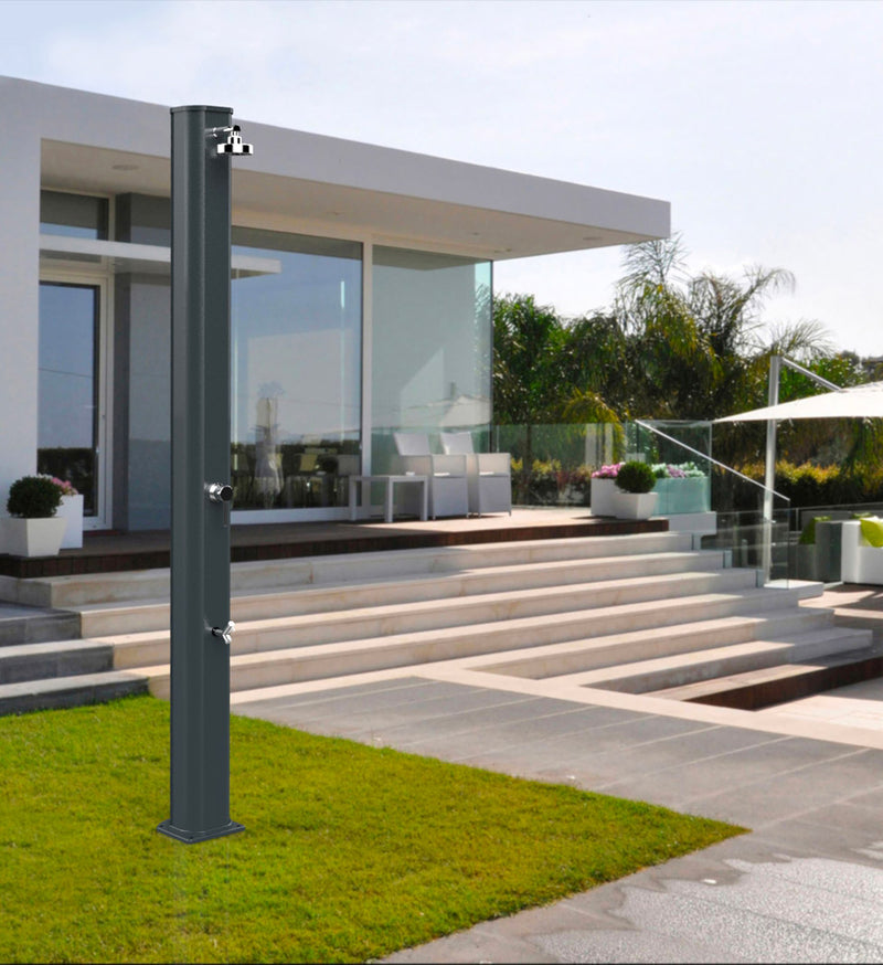 Doccia Solare da Giardino 40L Miscelatore e Lavapiedi Arkema Big Jolly Inox Paint