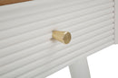 Comodino Matera 45x62x32 cm in Legno MDF e Ferro Bianco/Marrone