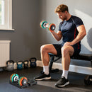 Set Manubri Pesi Regolabili e Antiscivolo 2-10 kg con Base 29,5x13,6x13,6 cm in Acciaio Multicolore      