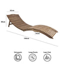 Lettino Prendisole Ondulato Paraiso 190x62x49 cm a Doghe in Legno Teak