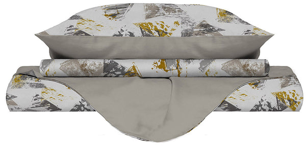 Housse de couette avec taies d'oreiller imprimées en microfibre Urban Yellow Différentes tailles online